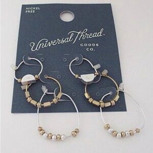 Universal Thread Boho Beaded Hoop Earring Set 3 Pair Nickel Free NEW